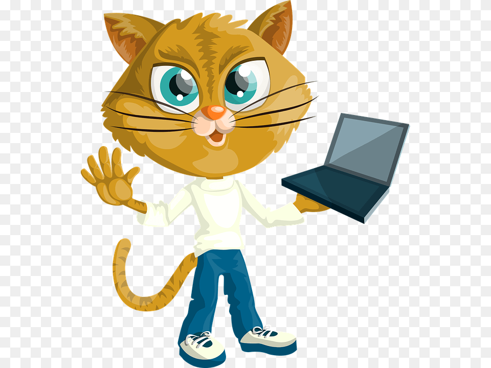 Boy And Cat Transparent Boy And Cat Images, Computer, Electronics, Pc, Laptop Png