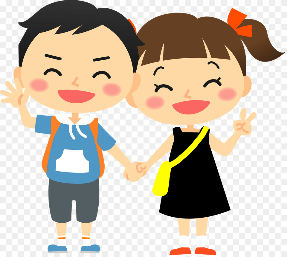 Boy And Girl Are Holding Hands Clipart, Baby, Person, Body Part, Hand Png