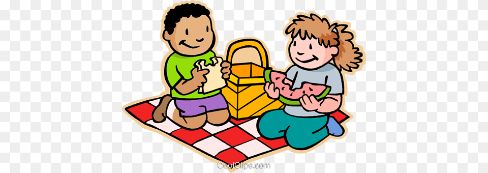 Boy And Girl Having A Picnic Royalty Vector Clip Art, Person, Reading, Baby, Face Free Transparent Png