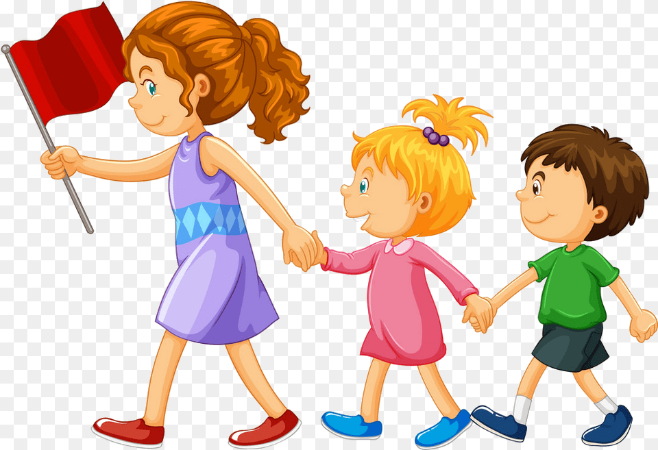 Boy And Girl Holding Hands Cartoon, Baby, Person, Child, Female Free Png Download