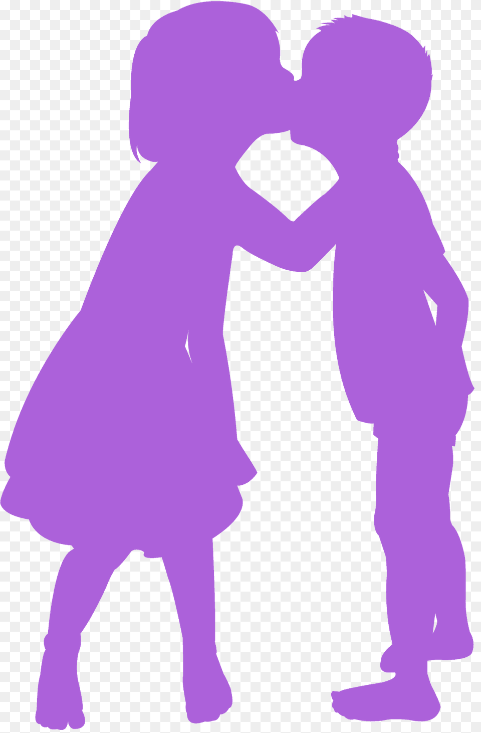 Boy And Girl Kissing Silhouette, Baby, Person, Purple, Romantic Png
