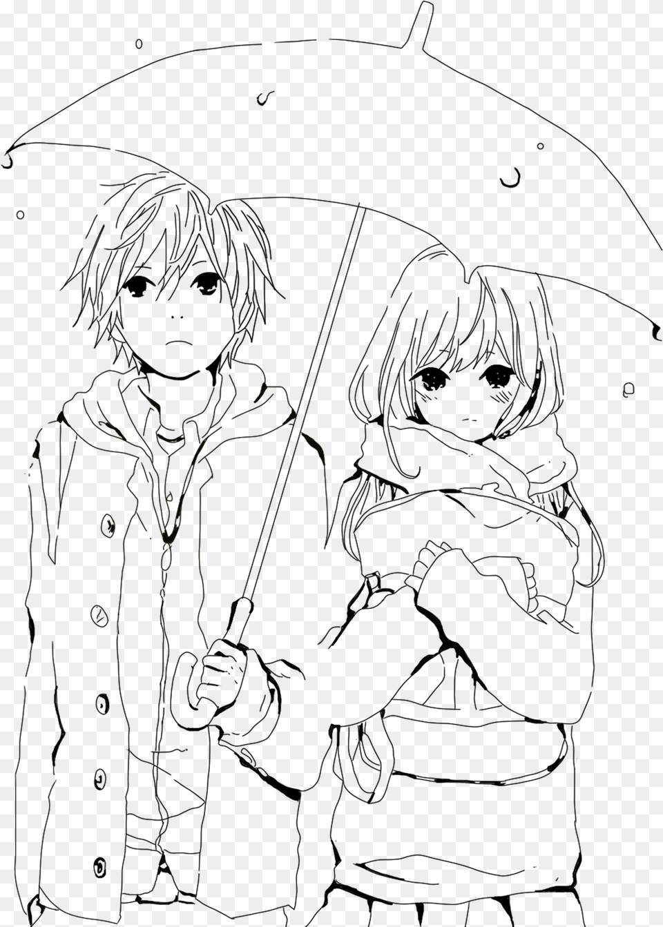 Boy And Girl Love Drawing At Getdrawings Anime Couple Colouring Pages, People, Person Free Png