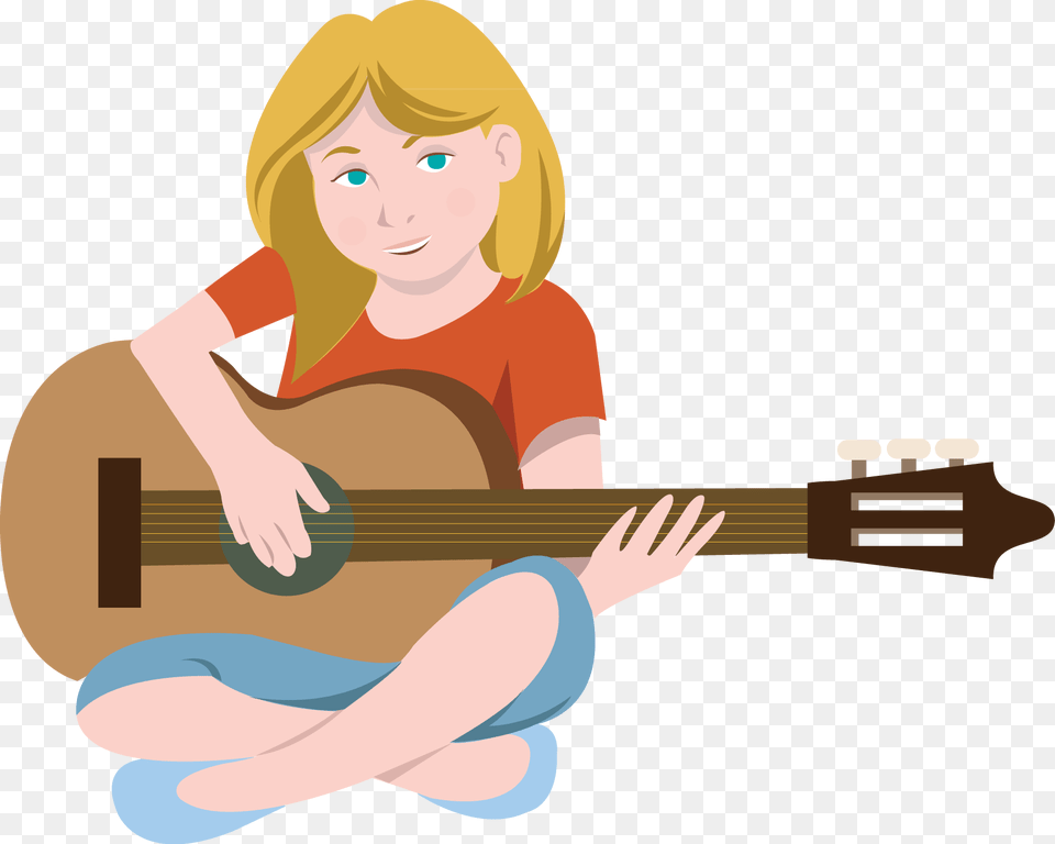 Boy And Girl Playing Guitar Girl Playing Guitar Clipart, Musical Instrument, Adult, Person, Woman Free Transparent Png