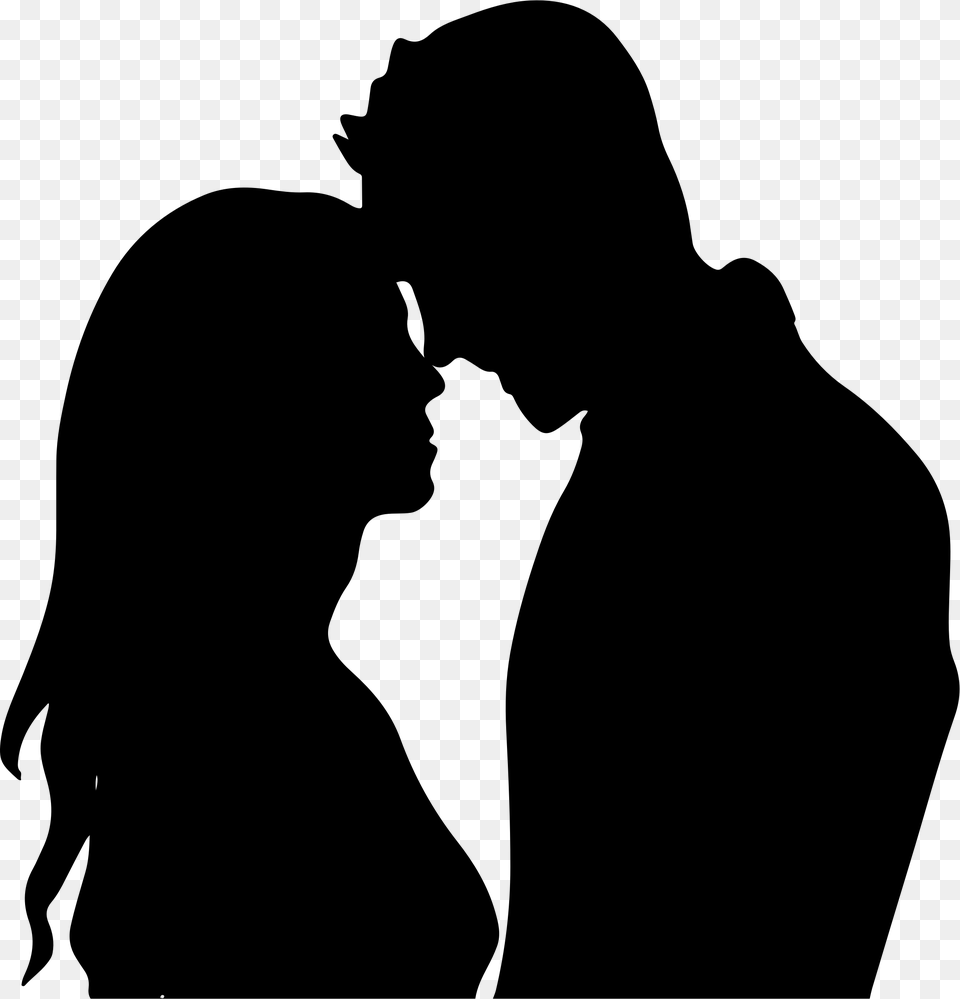 Boy And Girl Silhouette, Gray Free Transparent Png
