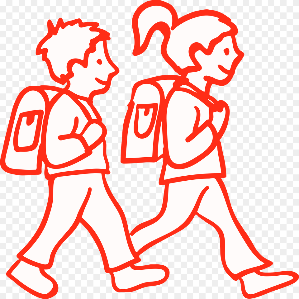 Boy And Girl Students Clip Arts School Student Line Art, People, Person, Baby, Face Png Image