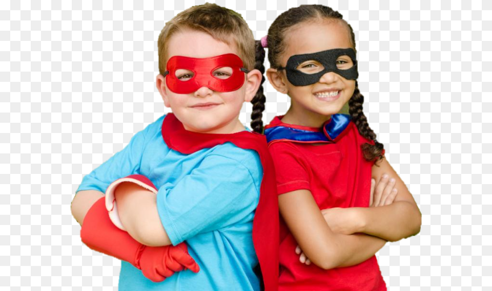 Boy And Girl Superhero, Photography, Person, Head, Clothing Free Png