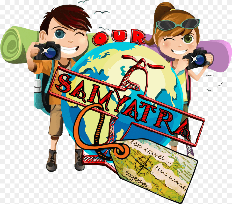 Boy And Girl Travelling Cartoon, Book, Publication, Comics, Person Png