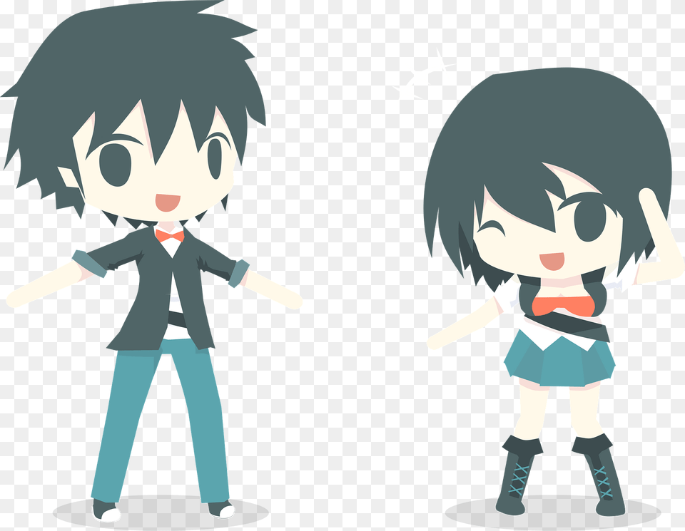 Boy And Girl With Black Hair Clipart, Book, Comics, Publication, Baby Free Transparent Png