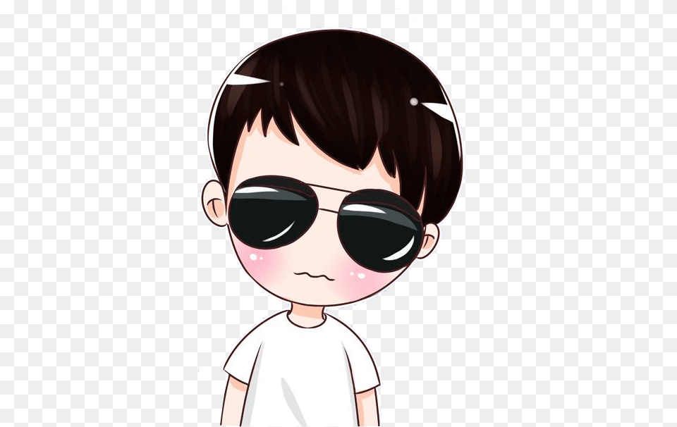 Boy Animation Sunglasses Cartoon Image High Quality Boy Face Sunglasses, Accessories, Person, Female, Adult Free Png Download