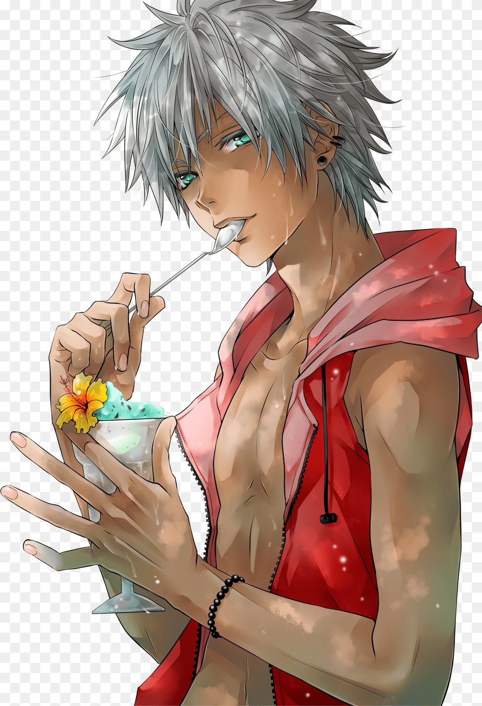 Boy Anime Eating Ice Cream Hot Black Anime Characters, Publication, Book, Comics, Adult Free Png