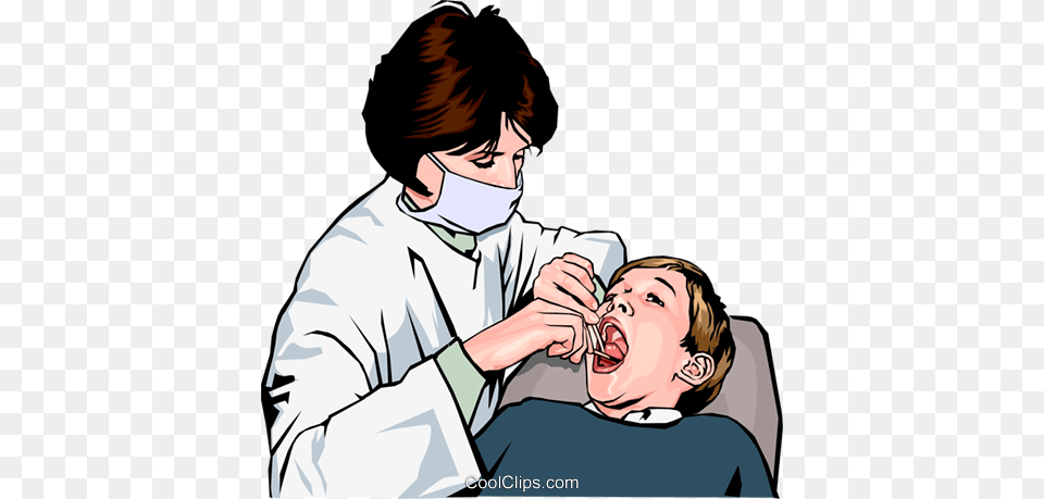 Boy At Dentist Royalty Vector Clip Art Illustration Animated Picture Of Dentist, Clothing, Coat, Adult, Male Png Image