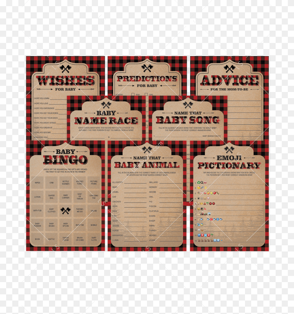 Boy Baby Shower Games Lumberjack Themed By Littlesizzle Poster, Text, Menu Png Image