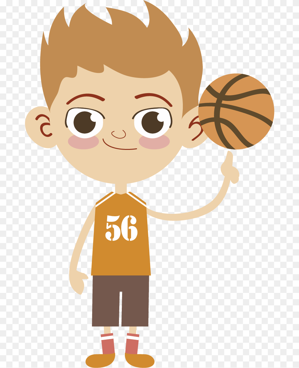 Boy Basketball Cartoon, Baby, Person, Face, Head Free Png Download