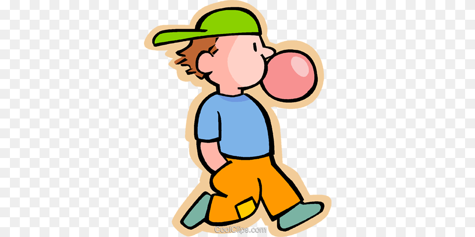 Boy Blowing A Bubble With Chewing Gum Royalty Vector Clip Art, Baby, Person, Face, Head Free Png Download