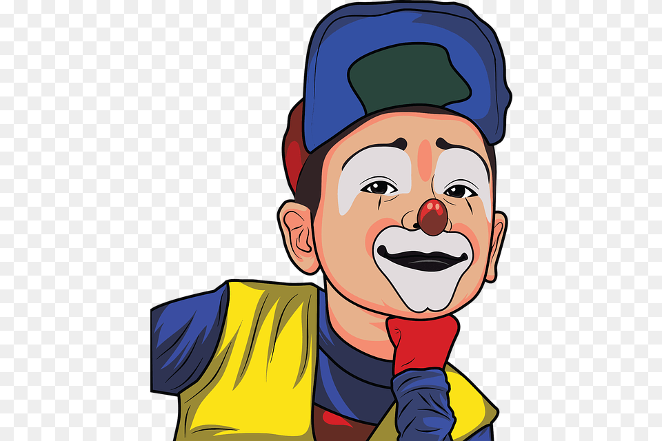 Boy Cartoon Clown Comic Entertainment Funny Human Animasi Muka Badut, Baby, Person, Face, Head Png