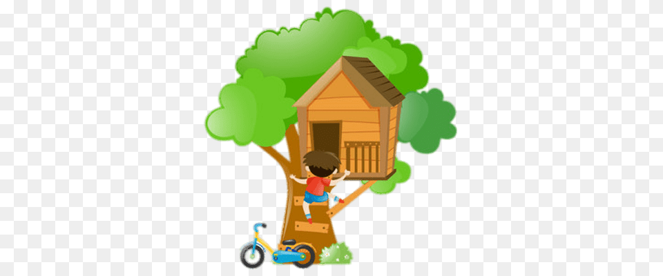 Boy Climbing Up A Treehouse Transparent, Grass, Plant, Child, Male Free Png