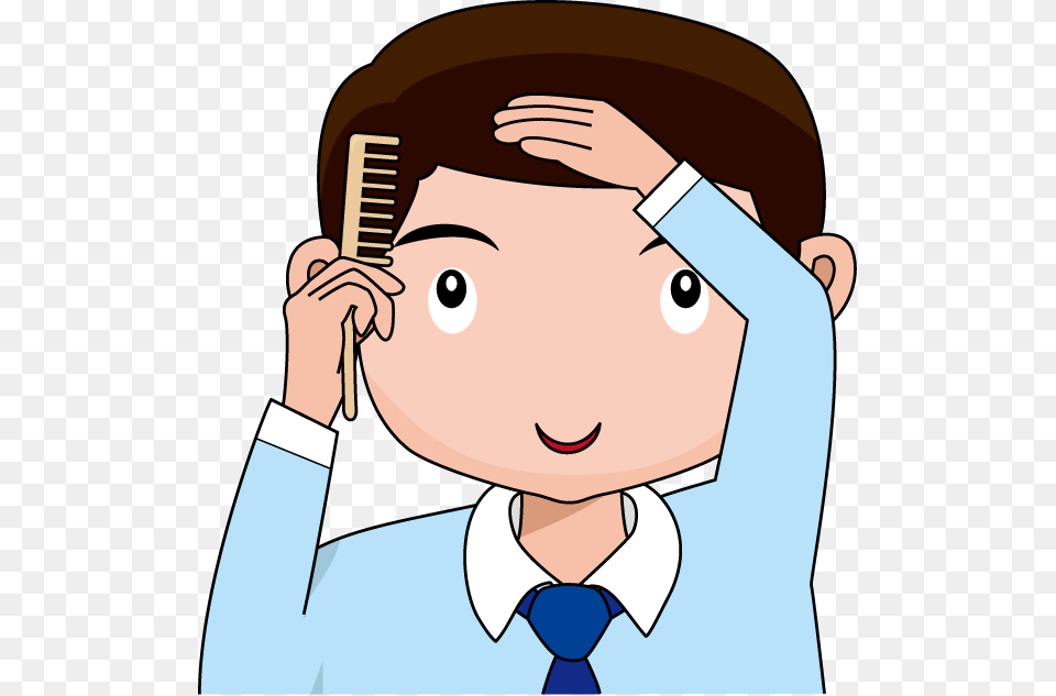 Boy Comb Hair Clipart Combing Hair Clip Art, Baby, Person, Accessories, Tie Free Png Download