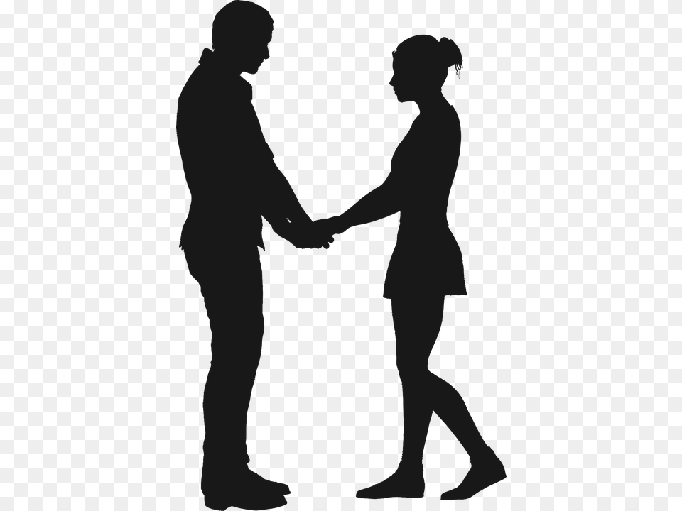 Boy Couple Female Girl Love Male Man Girl And Boy Silhouette Holding Hands, Body Part, Hand, Person, Adult Free Transparent Png