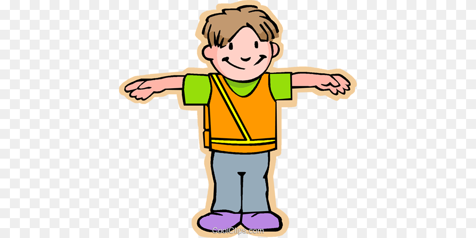Boy Crossing Guard Royalty Vector Clip Art Illustration, Baby, Person, Face, Head Png Image