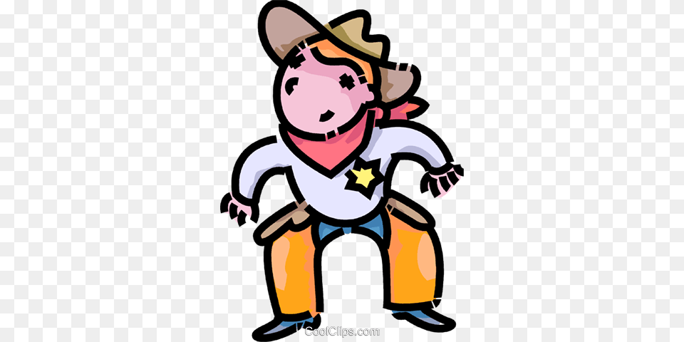 Boy Dressed Up Like A Cowboy Royalty Vector Clip Art, Baby, Person Free Png Download