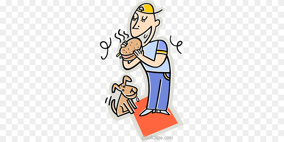 Boy Eating A Hamburger Royalty Vector Clip Art Illustration, Cleaning, Person, Baby, People Free Transparent Png