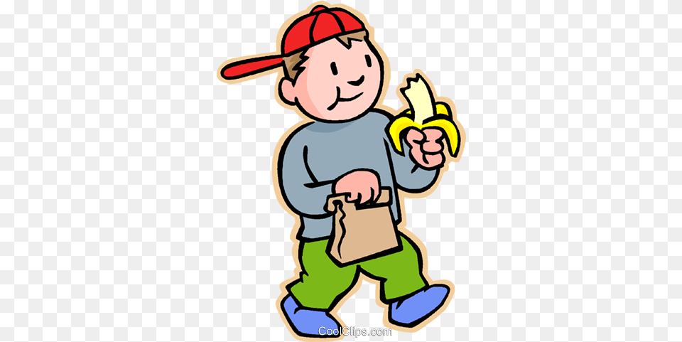 Boy Eating Banana Royalty Vector Clip Art Illustration Eat A Banana Cartoon, Baby, Person, Face, Head Free Png