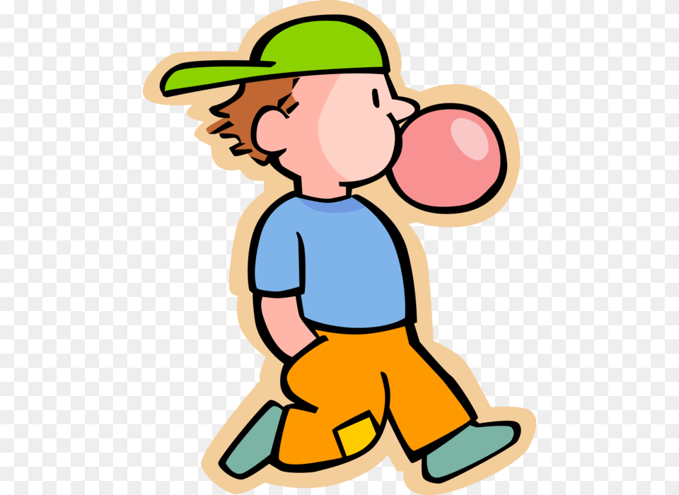 Boy Eating Clipart Chewing Bubble Gum Cartoon, Baby, Person, Face, Head Png Image