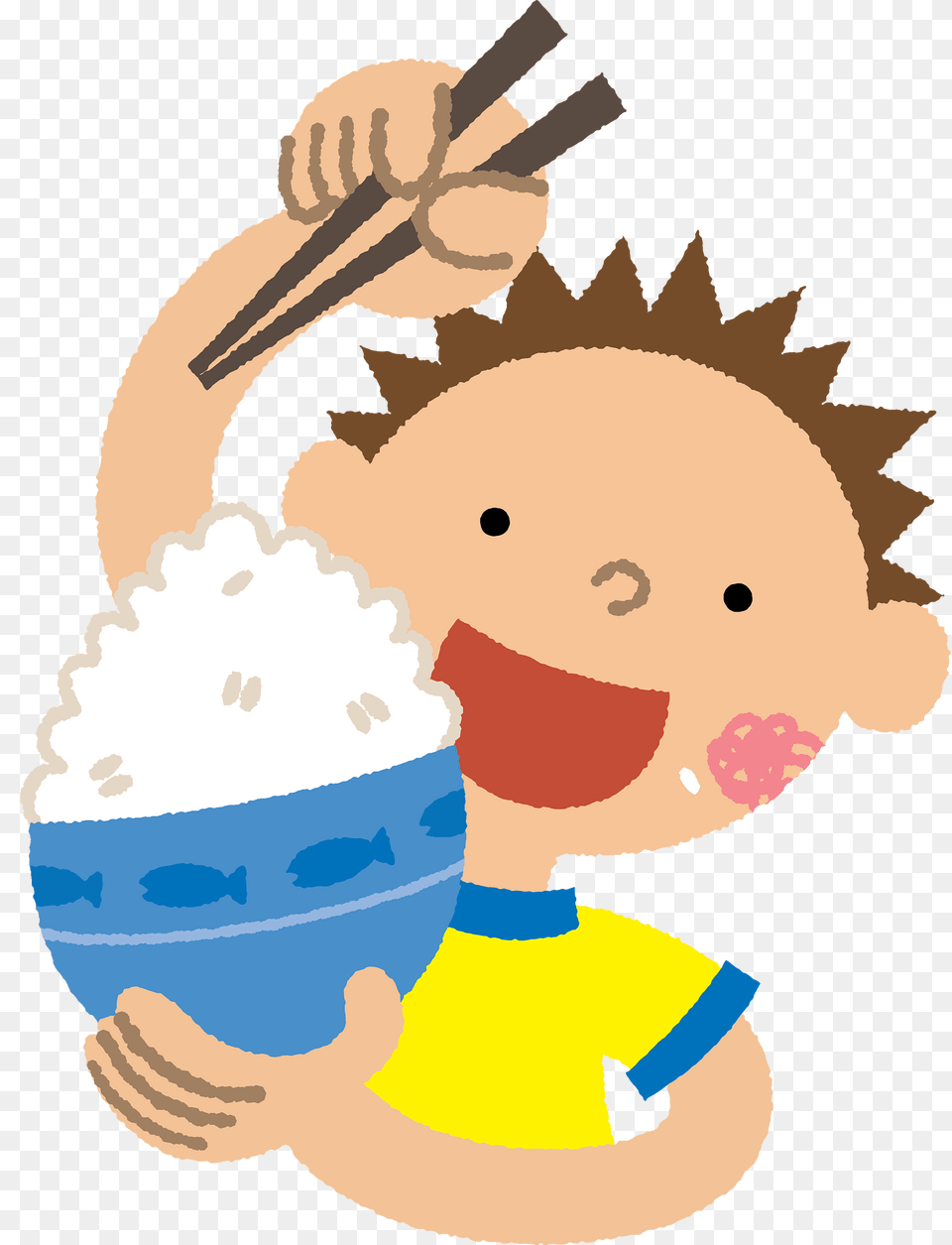 Boy Eating Cooked Rice Clipart, Cutlery, Baby, Person, Snowman Png
