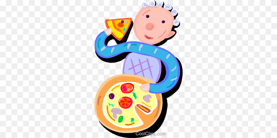Boy Eating Pizza Royalty Vector Clip Art Illustration, Paint Container, Rattle, Toy, Nature Free Png Download