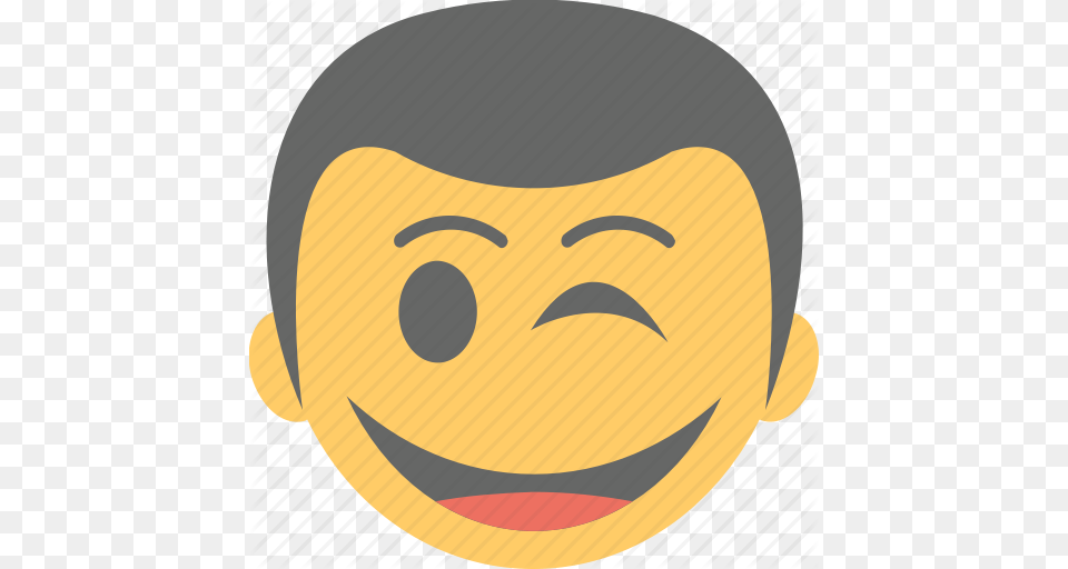 Boy Emoji Cheeky Smiley Smirking Winking Face Icon, Photography, Disk, Art, Head Free Transparent Png