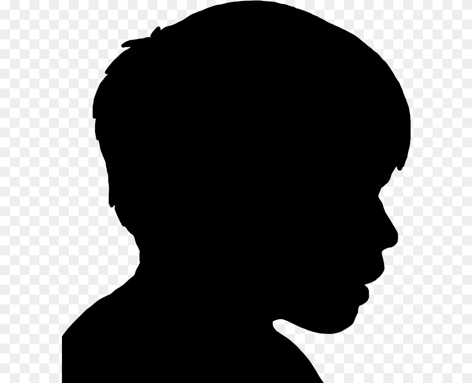 Boy Face Silhouette Boy Face Silhouette, Gray Png