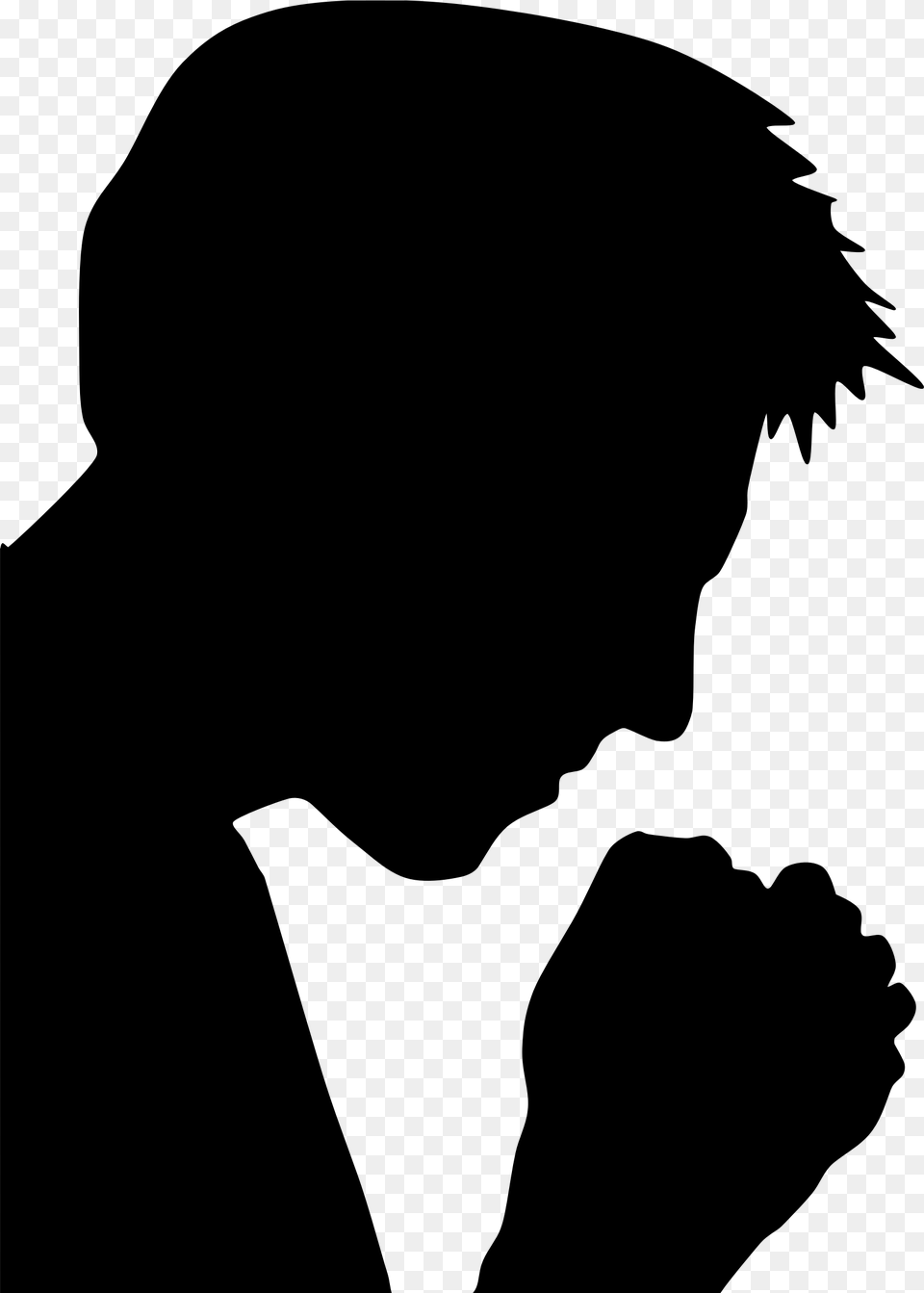 Boy Faith God Human Male Man People Person Silhouette Praying, Gray Png Image