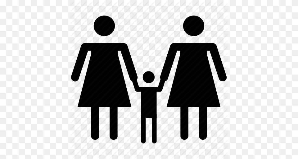 Boy Familiar Family Kid Silhouette Son Two Women Icon, Body Part, Hand, Person, Clothing Png