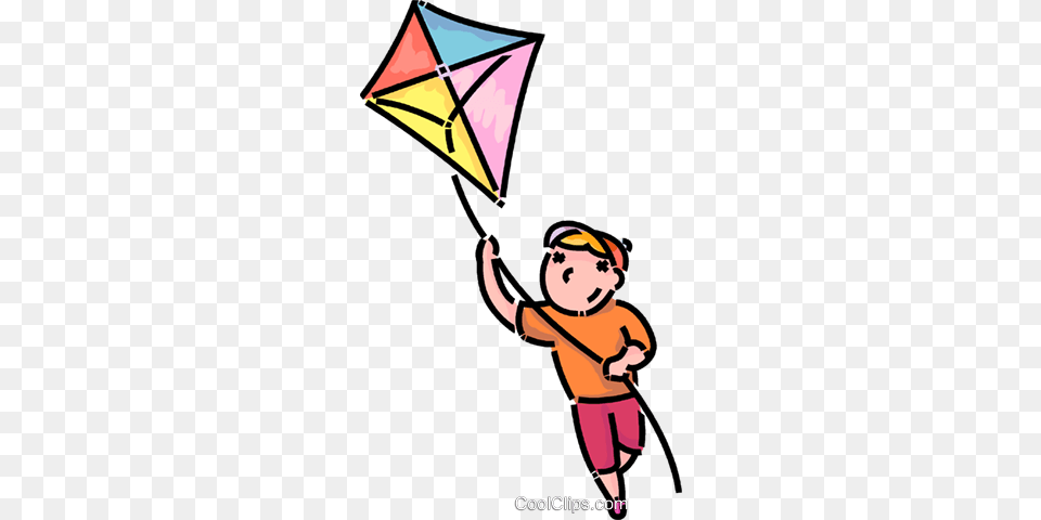 Boy Flying A Kite Royalty Vector Clip Art Illustration, Toy, Baby, Person, Face Free Png Download