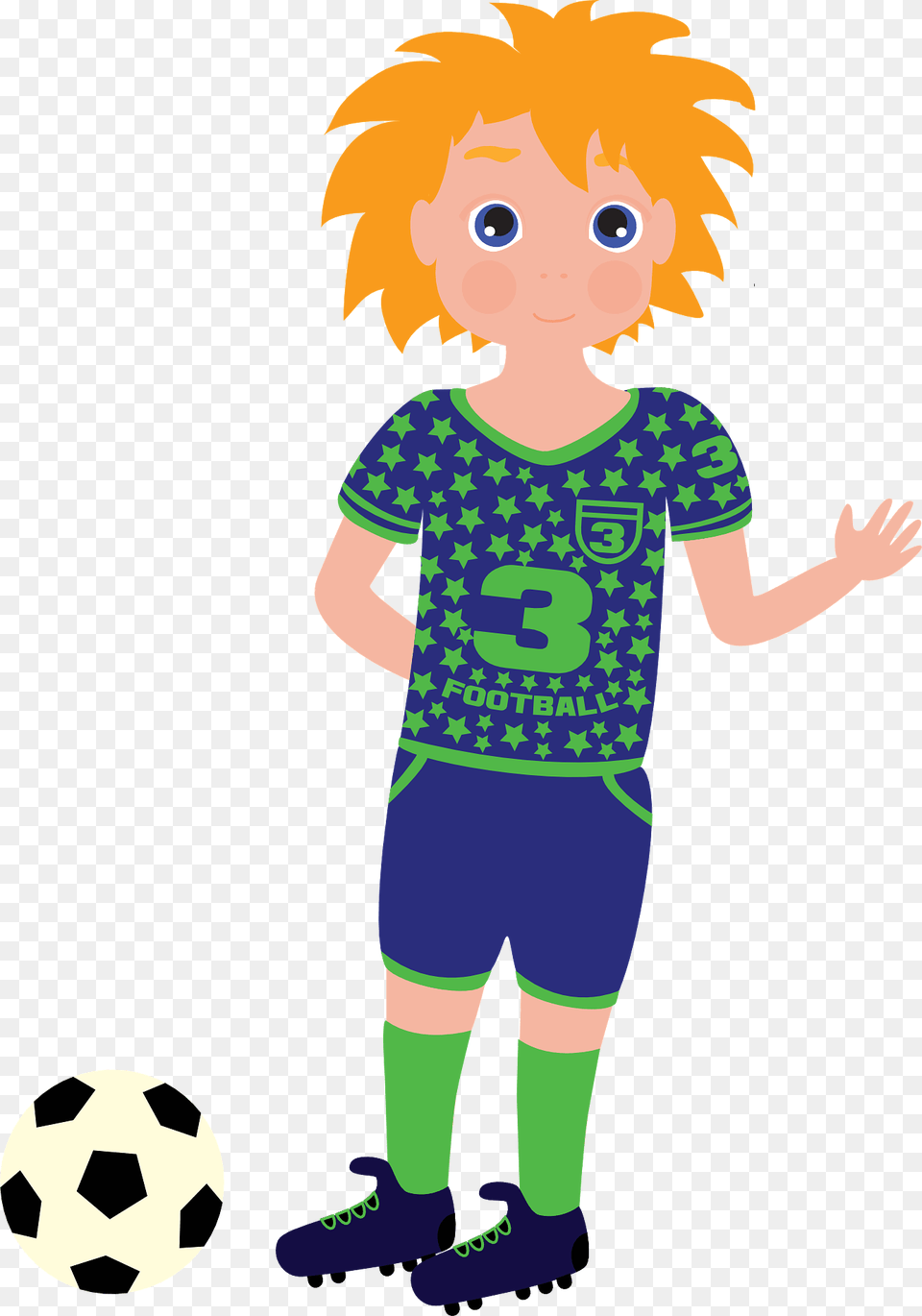 Boy Football Player Clipart, T-shirt, Ball, Clothing, Sport Free Png Download
