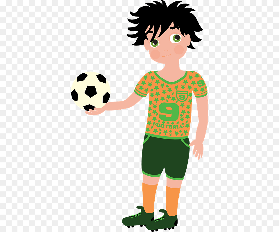 Boy Football Player Clipart Sportsman Clipart, Ball, Soccer Ball, Soccer, Sport Png