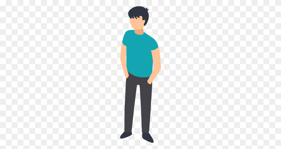 Boy Hands In Pockets Illustration, Standing, Person, Pants, Male Free Png