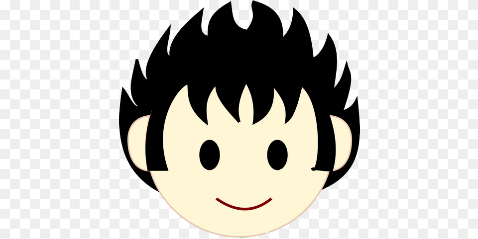 Boy Happy Face Head Black Hair Transparent Images U2013 Boy Hair Dark Clipart, Logo Free Png Download