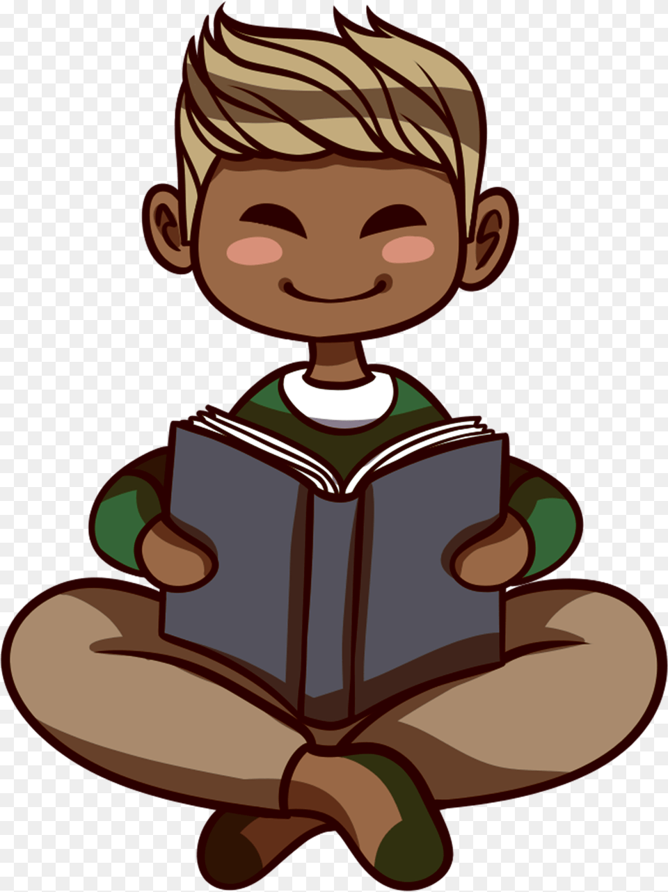 Boy Happy Reading Sitting, Person, Baby, Book, Face Free Transparent Png