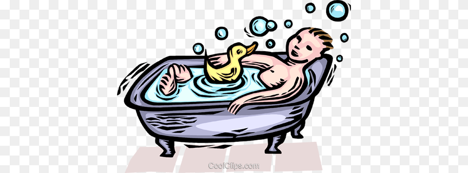 Boy Having A Bath Royalty Vector Clip Art Illustration, Bathing, Bathtub, Person, Tub Free Png Download