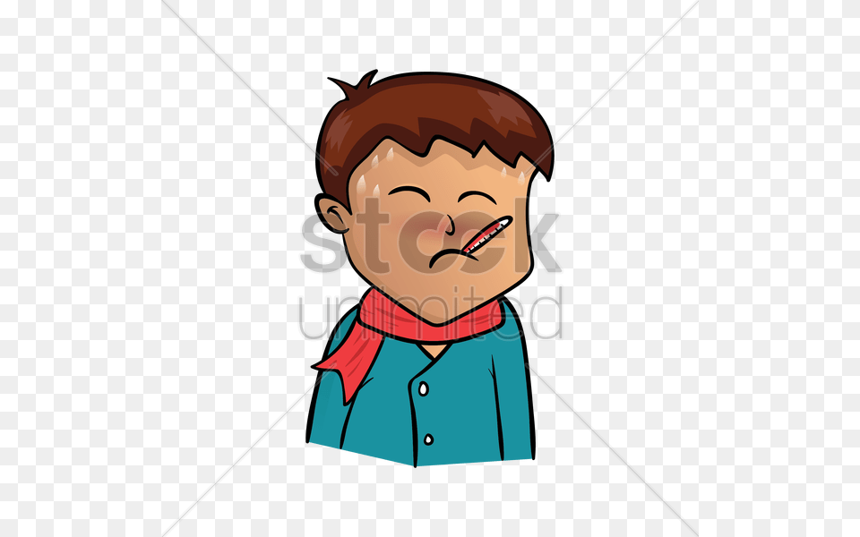 Boy Having Fever Vector Head, Person, Face, People Png Image