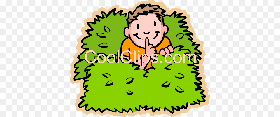 Boy Hiding In Bushes Royalty Vector Clip Art Illustration, Baby, Person, Face, Head Free Png Download