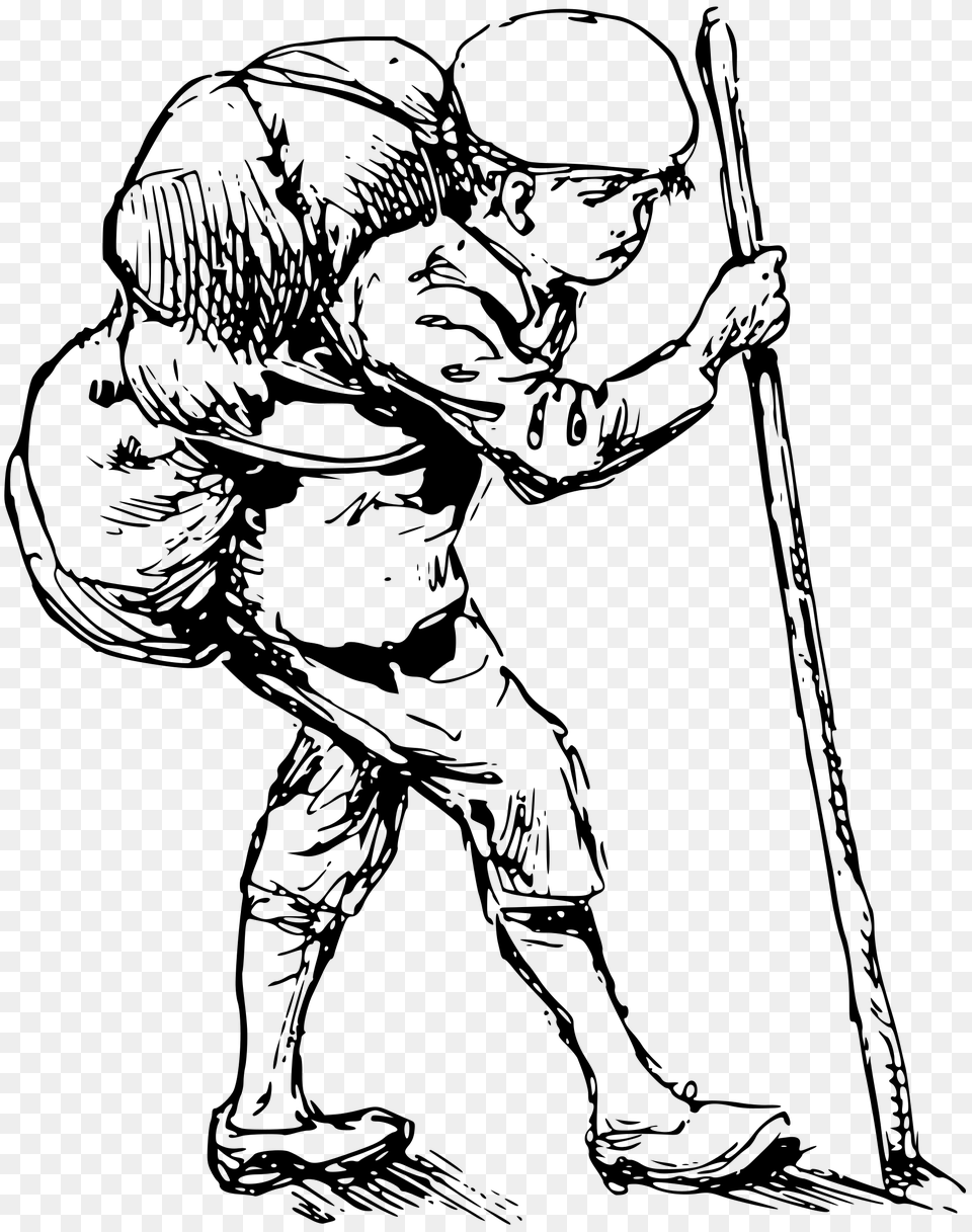 Boy Hiking Icons, Gray Png Image