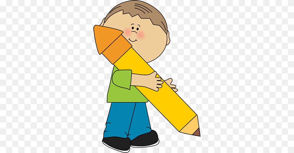 Boy Holding A Big Pencil Made, Baby, Person Png Image