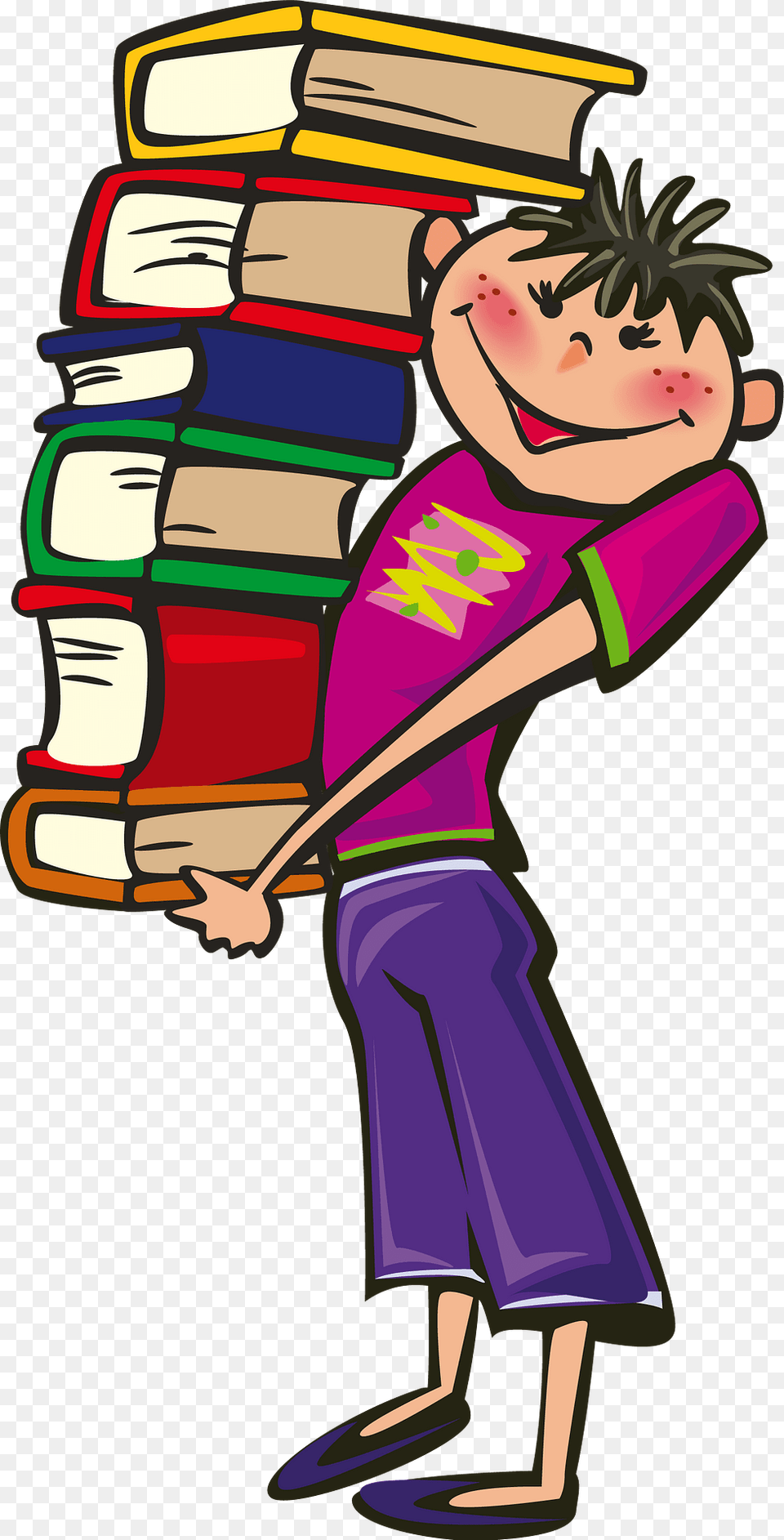 Boy Holding Books Clipart, Book, Publication, Cleaning, Person Free Transparent Png