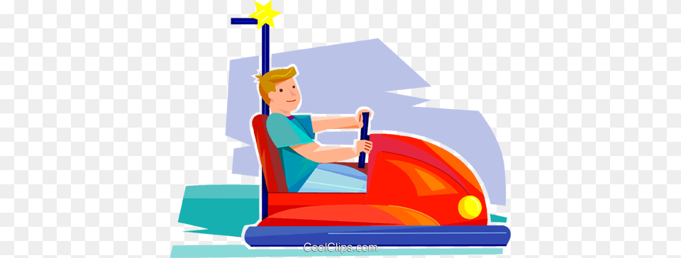 Boy In A Bumper Car Royalty Vector Clip Art Illustration, Person, Face, Head, Water Png
