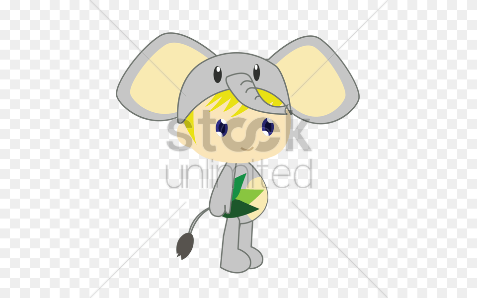 Boy In Elephant Costume On White Background Vector Image, Cutlery, Cleaning, Person Free Png Download