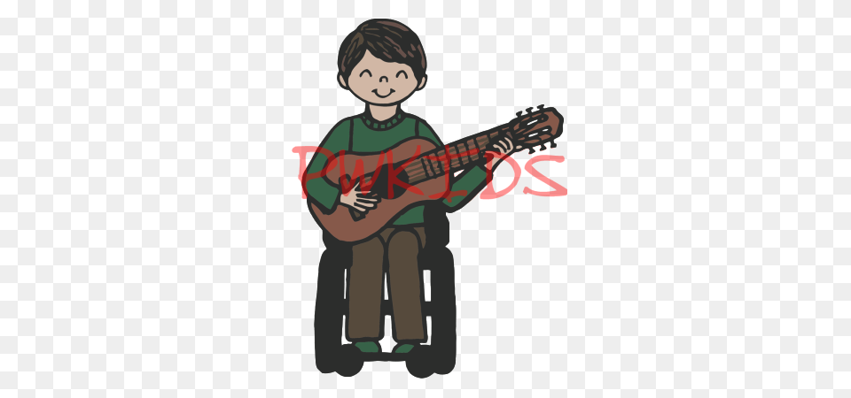 Boy In Wheelchair Playing, Musical Instrument, Guitar, Male, Person Free Png Download