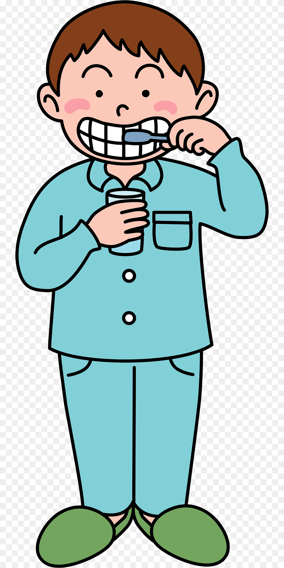 Boy Is Brushing His Teeth Clipart, Baby, Person, Publication, Comics Png Image