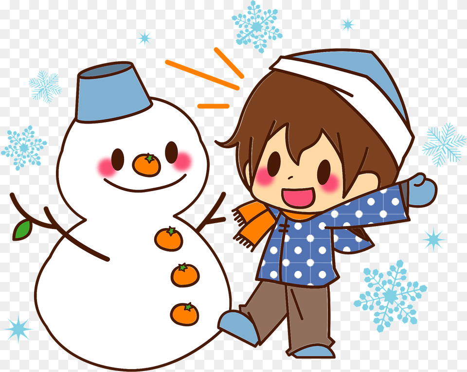 Boy Is Building A Snowman Clipart, Nature, Outdoors, Winter, Snow Free Transparent Png